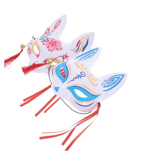 SOIMISS 2st Fuchs Maske Japanische Dämonenmaske Japanische Katzenmaske Fuchs-gesichtsmaske Japanische Maske Fuchsmaske Japanisch Kawaii-maske Hasenmaske Masken Im Japanischen Stil Plastik von SOIMISS