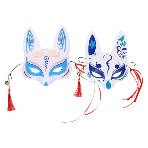 SOIMISS 2st Japanische Fuchs-dämonenmaske Kimono-fuchs-maske Maskerade-kostüm-requisite Wolfsmasken Halloween-party-maske Tier-cosplay-maske Maskerade Katzenmaske Tierische Maske Pvc von SOIMISS