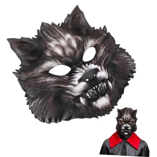 SOIMISS 2st Simulierte Wolfsmaske Tierkopfmasken Für Erwachsene Wolfskopfmaske Für Cosplay-kostümparty Halloweenkostüm Cosplay-maske Spielzeugtiere Für Halloween Werwolf-maske Tiermasken von SOIMISS