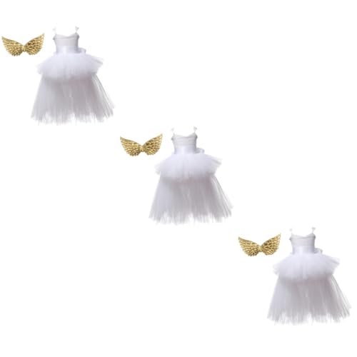 SOIMISS 3 Sätze Feennetz-tutu Tüll-tutu-rock Für Mädchen Hexenkostüm Für Mädchen Halloween-prinzessinkostüme Für Kinder Mädchenkleid Mädchen-tüllkleid Kleider Für Kinder Kinderkostüme Weiß von SOIMISS