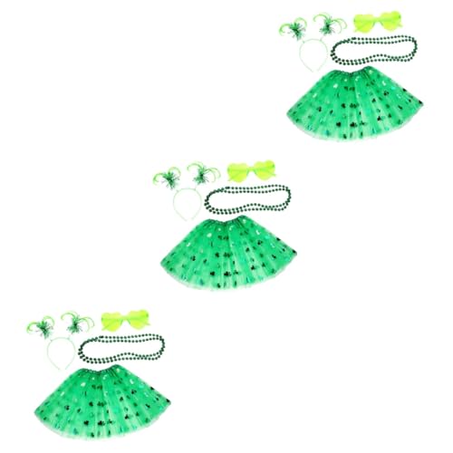 SOIMISS 3 Sätze Festival Rock Set St. Patrick Day Sonnenbrille St. Patrick Shamrock-kleid Anzüge Für Damen Elegant St. Patricks Rock Patricks Verkleiden Sich Patricks-day-party Polyester von SOIMISS