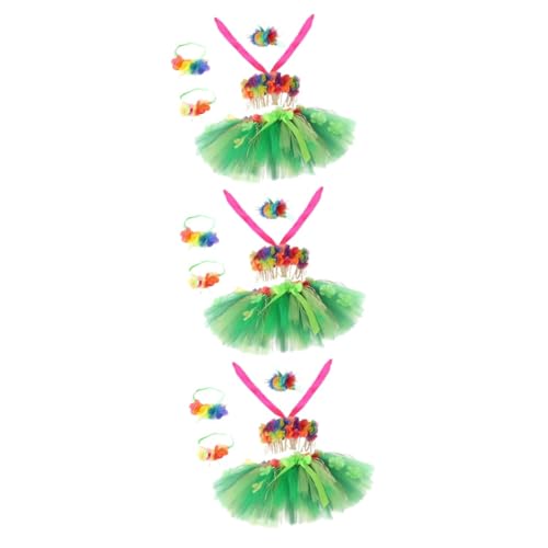 SOIMISS 3 Sätze Frauen hawaiianischer Grasrock hawaiian grass skirt grass skirt suit Frauen Hula-Rock Frauen Grasrock Hawaiischer Grasrock Hawaii-Kostüme von SOIMISS