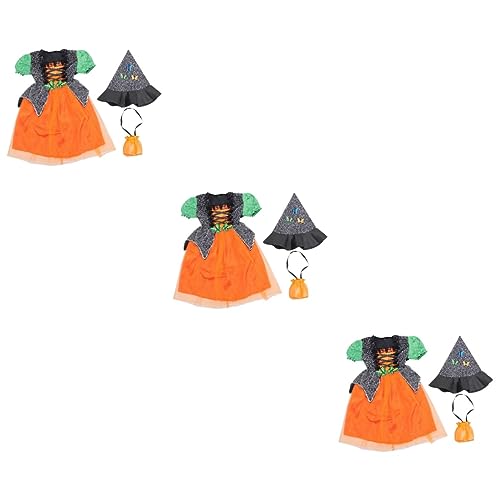 SOIMISS 3 Sätze Kostüme für Kinder Süßes Hexenkleid Hexenkostüme für halloween costume hallowennkostüme kinder Kinderkleidung Mädchenkleider Halloween-Kleid für Mädchen Bühnenkostüm von SOIMISS