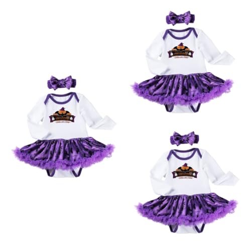 SOIMISS 3 Sätze Langärmliges Stramplerkleid Strampler für Babys mädchen rock Halloween Outfit für Babys Halloween- -Outfit Neugeborenes Halloween-Outfit Mädchen Strampler von SOIMISS