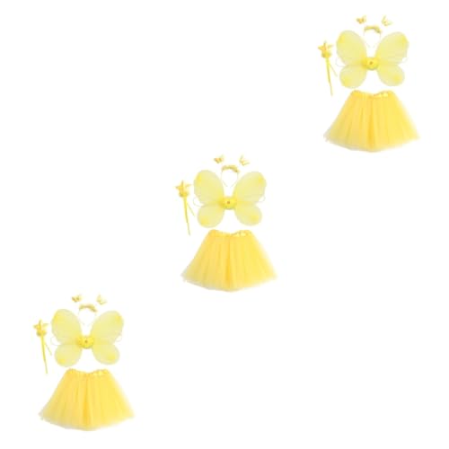 SOIMISS 3 Sätze Schmetterlingsflügel vierteiliges Set Kleidung für Kleinkinder Erwachsenen-Tutu halloweenkostüme für kinder halloween kleider für kinder Partyzubehör kurzes Kleid aus von SOIMISS