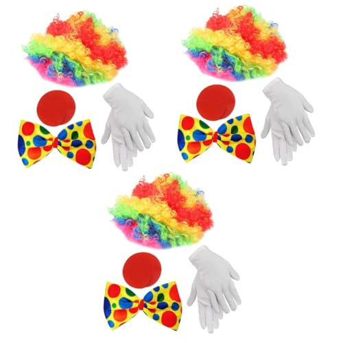 SOIMISS 3 Sets Clown Kostüm Cosplay Kostüm Clown Cosplay Zubehör Clown Fliegen Clown Kostüm Requisite Clown Zubehör Erwachsenenkostüm Fäustlinge Für Männer Rollenspiel Outfits von SOIMISS