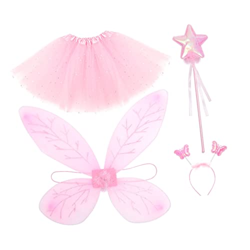 SOIMISS 3 Sets Flügel Prinzessinnenkleid Mädchen Stirnbänder Schmetterlings Outfit Für Mädchen Mädchen Dekor Feenkostüm Mädchen Stirnband Fee Cosplay Requisiten Mädchen Outfit von SOIMISS