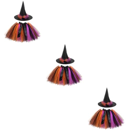 SOIMISS 3 Sets Halloween Tutu Rock Anzug Halloween Kostüme Für 8–10 Jahre Halloween Hexenrock Kleider Hexenkostüme Mädchen Outfits Halloween Kostüm Requisite Polyester von SOIMISS