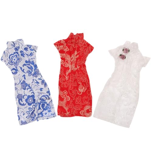 SOIMISS Puppen Cheongsam 3 Stücke für Mädchen Austauschbare Chinesische Puppenkleidung Traditionelles Puppenkostüm Spielzeug 30cm SOIMISS Puppen Cheongsam 3 Stücke für Mädchen Austauschbare Chinesische Puppenkleidung Traditionelles Puppenkostüm Spielzeug 30cm von SOIMISS