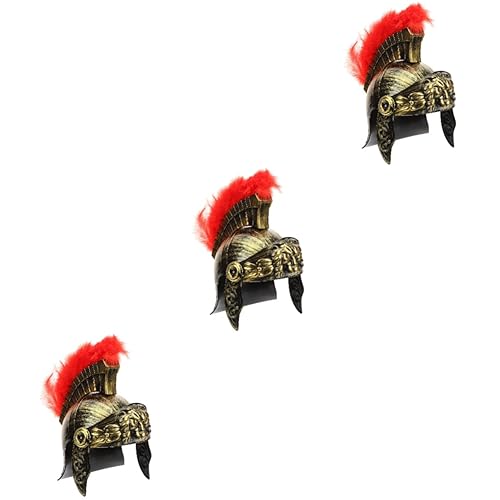 SOIMISS 3St Antiker römischer Kriegerhut römischer Soldatenhelm römischer Soldat kostüm Erwachsene The Hallow Halloween mitgebsel Maskenkostüm Halloween-Kostüm Männer römischer Helm Golden von SOIMISS