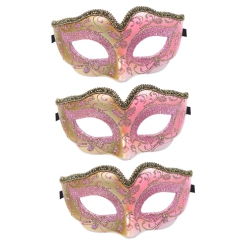 SOIMISS 3St Halbmaske für Kinder Maskerade Cosplay-Masken coole Maske Cosplay-Party-Masken masken für kinder kindermundschutzmaske Kinder Maskerade Maske Halloween-Maske Gurt Rosa von SOIMISS