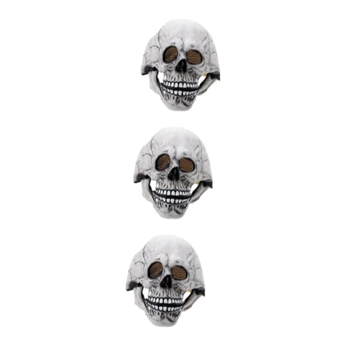 SOIMISS 3St Leuchtende Schädelabdeckung Halloween-Kostüm gruselige skelettierte Kopfbedeckung Narr halloween costume halloween kleidung stutzenhalter Halloween-Maske Halloween-Horror-Maske von SOIMISS