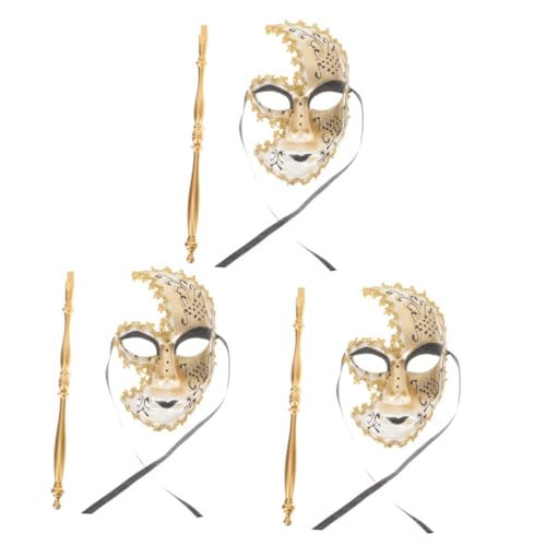 SOIMISS 3St Venezianische Maske halloween masken halloweenmaske hochstihl halloween masks Maskenball Vintage-Accessoires Halloween-Party-Masken Partyzubehör festliche Maske Plastik Black von SOIMISS