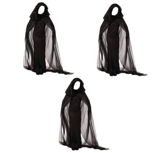 SOIMISS 3st Cosplay Hexenkleid Für Maskerade Schwarze Outfits Kleider Für Damen Geisterkostüm Vampirumhang Hexenkostüm Für Erwachsene Hexenkostüm Für Frauen Cosplay- Hexen Umhang Black von SOIMISS