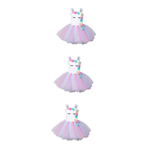 SOIMISS 3st Einhorn-outfit Einhorn Kostüm Für Kinder Regenbogen-tutu-kleid Kinderkostüme Regenbogen Tutu Kleid Einhorn Einhorn-tutu-kleid Kleidung von SOIMISS