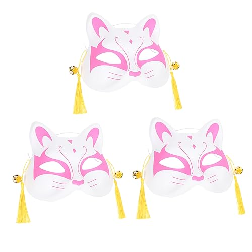 SOIMISS 3st Fuchs Halbgesichtsmaske Halloween-cosplay Abschlussball Maske Gesichtsdekore Halloween-party-kostüm Ball Masken Lustige Halloween-masken Cosplay-party Cosplay-kostüm Pvc Rosa von SOIMISS