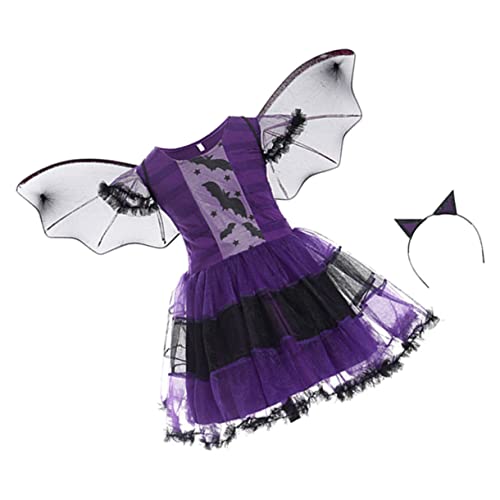 SOIMISS 4 Sätze Halloween-Kleider kinderkostüme halloween kinderkostum halloween Fledermaus-Tutu-Kleid Vampirfledermaus Kostüm für Mädchen Kostüm für Rollenspiele Cosplay-Kleid für Mädchen von SOIMISS