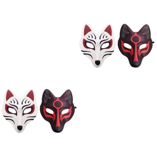 SOIMISS 4 Stück Fuchs Maske halloween masken halloweenmaske halloween gesichtsmaske halloween-masken fox mask japanische tiermasken ball ball masken Kostüm Maske Streich Spielzeug Eva von SOIMISS