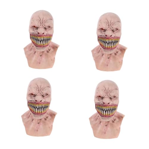 SOIMISS 4 Stück Halloween-Maske Horrormaske beängstigend Trump-Maske Clown-Maske halloween mitgebsel halloween oblaten gruselige Halloween-Party-Maske Halloween gruselig Emulsion Khaki von SOIMISS