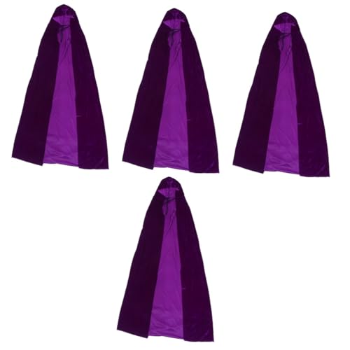 SOIMISS 4 Stück Halloween-Umhang Ritter Cosplay Umhang Kap Vampire Umhang Halloween umhang Halloween Costume weihnachtsdeko Halloweenkostüm Kleidung für Halloween Bühnenumhang Samt Violett von SOIMISS