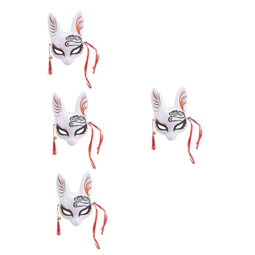 SOIMISS 4 Stück Japanische Maske Cosplay-fuchsmaske Cosplay Party Fuchs Maske Partymaske Cosplay Fuchsmaske Für Maskerade Fuchs-maske-requisite Halbgesichtsmaske Cosplay-maske Pvc Black von SOIMISS