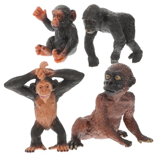 SOIMISS 4 Stück Teiliges Schimpansen Tiermodell Realistische Waldtier Figur Kleine Gorilla Simulation Pädagogisches Naturgetreue Tischdekoration SOIMISS 4 Stück Teiliges Schimpansen Tiermodell Realistische Waldtier Figur Kleine Gorilla Simulation Pädagogisches Naturgetreue Tischdekoration von SOIMISS