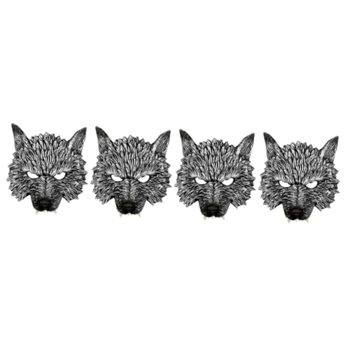 SOIMISS 4 Stück Werwolf-Maske halloween costume halloween kleidung halloween-dekoration Halloween-Cosplay-Kostüm Tiergesicht Kostüm Cosplay-Gesichtsabdeckung Cosplay-Maske PU-Schaum Black von SOIMISS