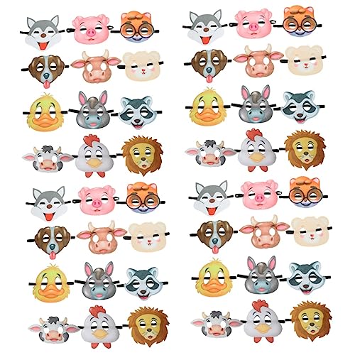 SOIMISS 48 Stk Tiermaske Für Kinder Partymaske Für Kinder Kindermaske Modelliermaske Kindertag Halloween-maske Tiermaske Aus Filz Cosplay-halbmasken Cartoon-tiermaske Zoo-masken Gefühlt von SOIMISS