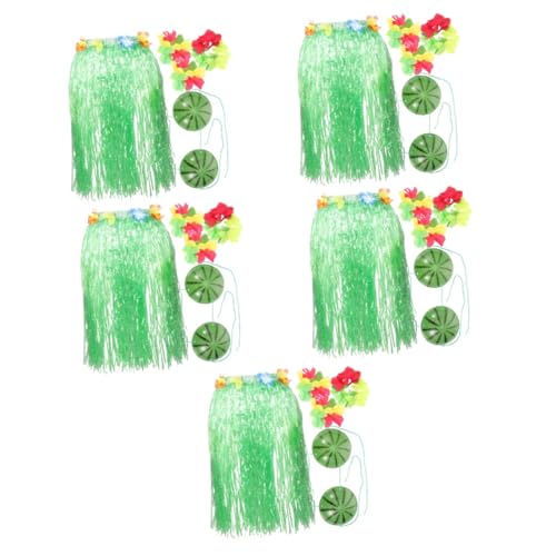 SOIMISS 5 Sätze Strohrock- Blumenkostüm hawaiianische Accessoires für Mädchen Hawaiischer Rock mottoparty hawaii summerdress hawaiianischer Hula-Rock Wassermelonen- Plastik Green von SOIMISS