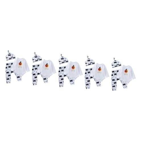 SOIMISS 5 Sets Halloween Strampler Outfits Halloween Kürbis Anzug Junge Overalls Strampler Kostüm Halloween Kostüm Neugeborener Junge Halloween Kostüm Neugeborenes Mädchen von SOIMISS