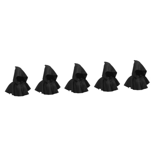 SOIMISS 5St Hexenhaube Halloween Costume Halloween Kleidung Halloween Clothes Hexenkleidung mittelalterliche Kutte Hexenhut Kapuzen-Cosplay mittelalterliche hüte für Damen Polyester Black von SOIMISS