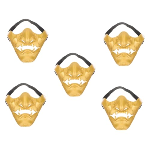 SOIMISS 5St Prajna Halbmaske Maskerade Kinder maskieren Maske für draußen Soundaktivierte Maske Schutzmaske halloween costume halloween kleidung Outdoor-Masken Cosplay-Maske Plastik Golden von SOIMISS