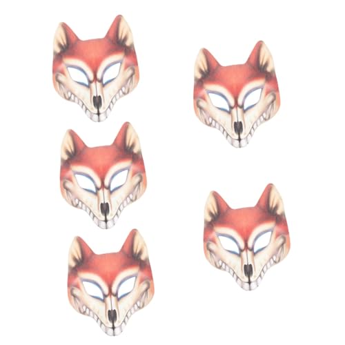 SOIMISS 5st Fuchs Maske Fuchsmaske Tierdekor Maskerade Cosplay-maske Exquisite Tiermaske Maskenball Maske Masken Für Maskerade Make-up-zubehör Tragbare Partymaske Kostümpartyzubehör Pu von SOIMISS