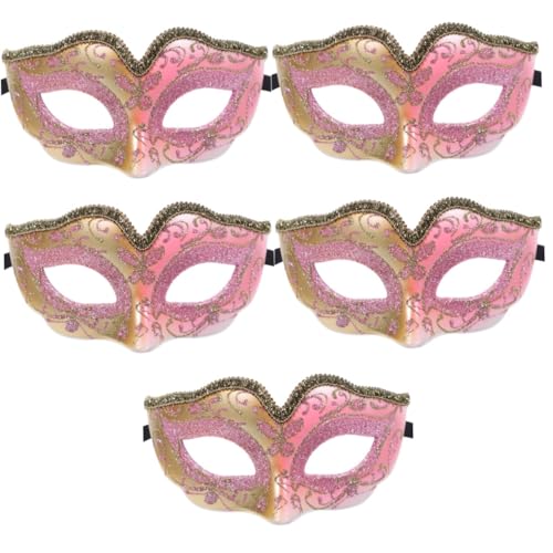 SOIMISS 5st Halbmaske Für Kinder Ball Ball Masken Karnevalsmasken Für Kinder Halloween-masken Für Erwachsene Hochzeitsmasken Maskerade-maske Für Paare Maskerade Cosplay-masken Rosa Plastik von SOIMISS