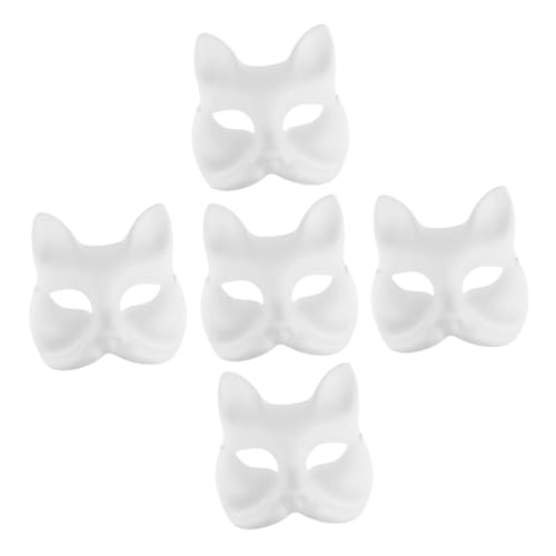 SOIMISS 5st Handbemalte Maske Maskerade-maske Für Frauen Leere Masken Für Frauen Maskerade Masken Masse Partymasken Leere Diy-masken Japanische Halbmaske Handgemalte Masken Weiß Papier von SOIMISS