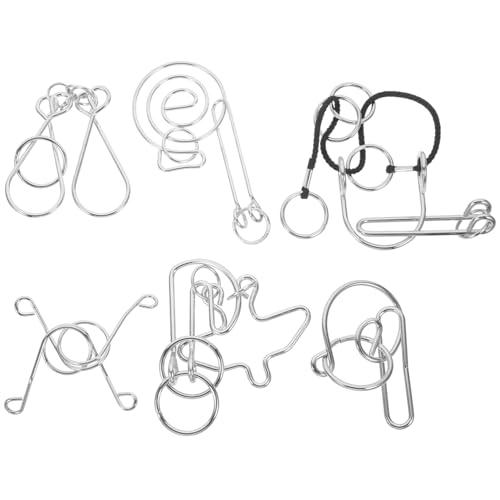 SOIMISS 6 Stück Teiliges Intellektuelle Knotenspielzeuge aus Hochwertigem Metall Kniffliges Entfesselungsspielzeug zur Gehirnübung Pädagogisches Familien Spiel für Konzentration und SOIMISS 6 Stück Teiliges Intellektuelle Knotenspielzeuge aus Hochwertigem Metall Kniffliges Entfesselungsspielzeug zur Gehirnübung Pädagogisches Familien Spiel für Konzentration und von SOIMISS