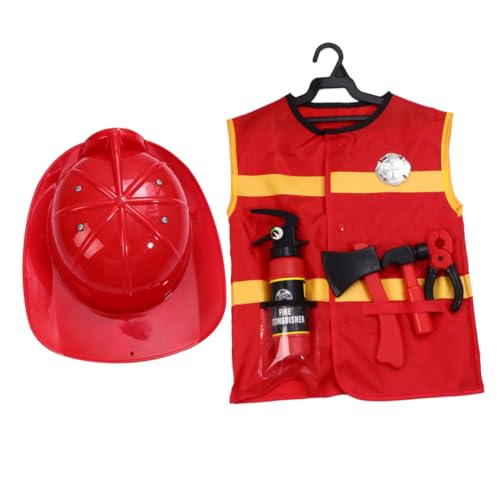 SOIMISS 7 Stück Feuerwehrmann Kostüm Set mit Weste Helm Hammer Axt Feuerlöscher Zange und Brustabzeichen Sicheres Rollenspiel Outfit für Fasching Karneval Party und Fantasiespiele SOIMISS 7 Stück Feuerwehrmann Kostüm Set mit Weste Helm Hammer Axt Feuerlöscher Zange und Brustabzeichen Sicheres Rollenspiel Outfit für Fasching Karneval Party und Fantasiespiele von SOIMISS