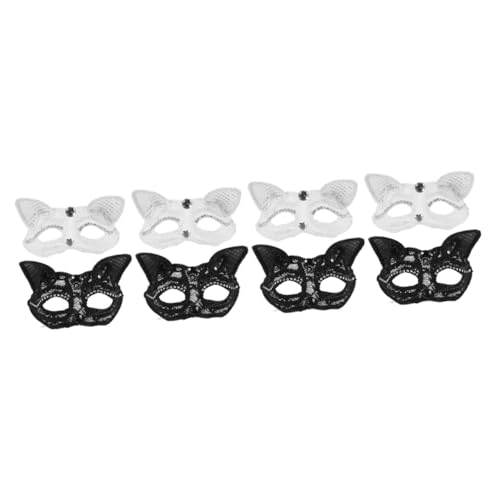 SOIMISS 8 Stück Fuchs Spitzenmaske Tiermaske Karnevalsmaske Karneval Cosplay Maske Venezianische Maske Antike Augenmaske Halloween Augenmaske Fuchs Halbe Venezianische Maskerade von SOIMISS