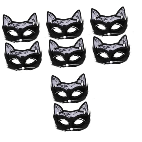 SOIMISS 8 Stück Katzen Gesichtsmaske Katzen Halloween Kostüme Halloween Augenmasken Venezianische Maskerade Masken Halloween Masken Halloween Maskerade Masken Katzen von SOIMISS