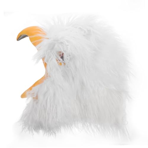 SOIMISS Adlermaske Halloween-masken Für Erwachsene Adler-halloween-maske Falkenmaske Adlerkopfmaske Tiermasken Für Erwachsene Tierkopfmaske Halloween-maske Lustig Vogelkostüm Plüsch Weiß von SOIMISS