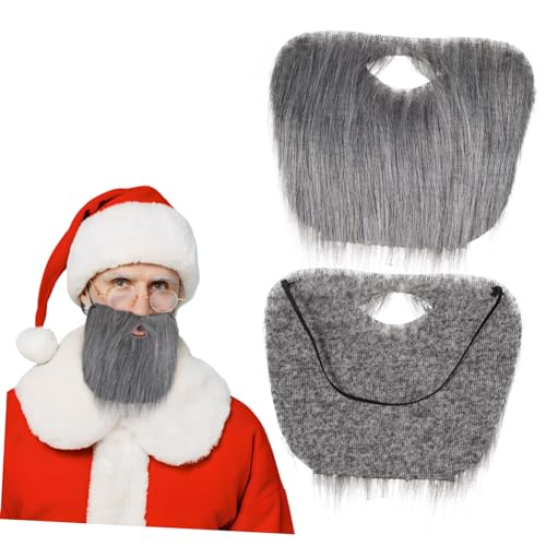 SOIMISS Bärtiger Weihnachtsmann Weihnachtsbärte Gefälligkeiten Für Weihnachtsfeiern Weihnachtsmann-bart Performance-kunstbart Bühnen-Requisiten-bart Falscher Bart Chemische Faser Grey von SOIMISS