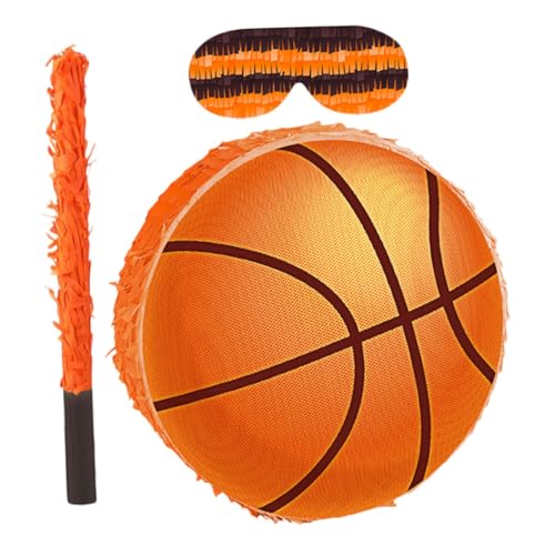 SOIMISS Basketball-piñata mit Schläger Augenbinde und Konfetti Inklusive Robustem Aufhängeband Vielseitig für Sport-mottopartys Geburtstage und Schulveranstaltungen Komplettes Partyset für SOIMISS Basketball-piñata mit Schläger Augenbinde und Konfetti Inklusive Robustem Aufhängeband Vielseitig für Sport-mottopartys Geburtstage und Schulveranstaltungen Komplettes Partyset für von SOIMISS