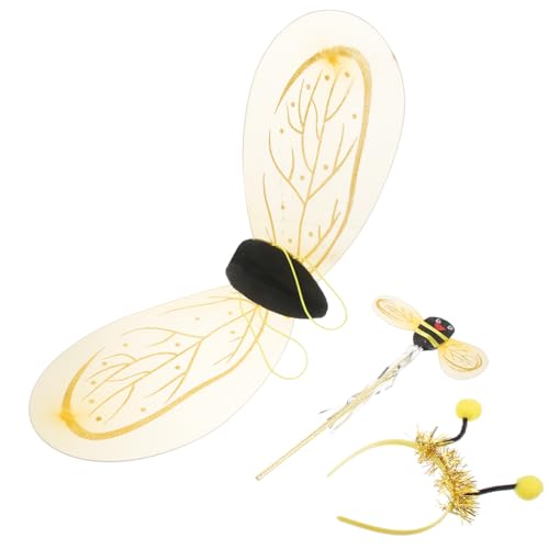 SOIMISS Bienenkostüm Set für Mädchen Goldene Flügel mit Haarreif und Zauberstab Kinderkostüm für Halloween Karneval Geburtstag Party Cosplay Bühnenauftritt SOIMISS Bienenkostüm Set für Mädchen Goldene Flügel mit Haarreif und Zauberstab Kinderkostüm für Halloween Karneval Geburtstag Party Cosplay Bühnenauftritt von SOIMISS