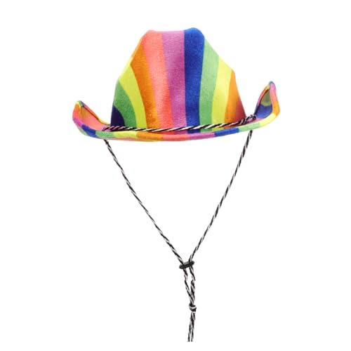 SOIMISS Bunter Filz Cowboyhut Damen Verstellbar Stylischer Cosplay Westernhut für Karneval Bühne und Rollenspiel SOIMISS Bunter Filz Cowboyhut Damen Verstellbar Stylischer Cosplay Westernhut für Karneval Bühne und Rollenspiel von SOIMISS