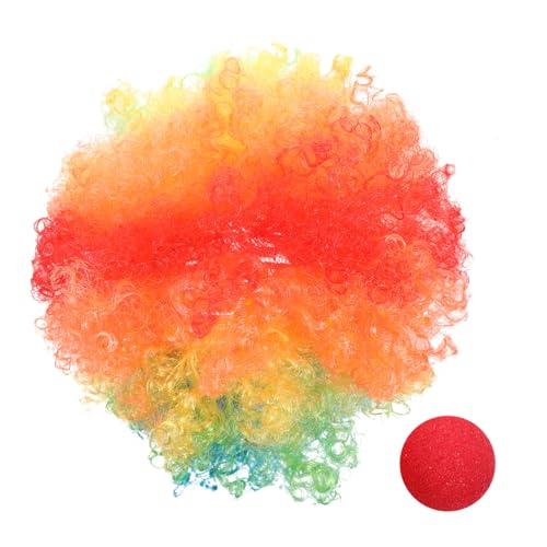 SOIMISS Clownsnase Perücke kinderfasching kinderkarneval Costume clownnase Clown-Haar-Puffs Clown-Kostüm perücken Clown Kostümzubehör clownrote Nase Chemiefaser (Polyester) Colorful von SOIMISS