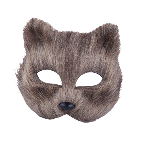 SOIMISS Cosplay-maske Maskerade Gesicht Spiegelmaske Spielzeugtiere Cosplay-outfits Halloween Gruselig, Clown Kostüm Maske Wolfsmaske Plüschtiermasken Pelzige Maske Maskiert Grey von SOIMISS