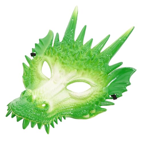 SOIMISS Drachenkopfmaske gruselige maske halloween maske tiermasken halloween-maske ausgefallenes Drachenkostüm Karneval Drachenkopf Maske 3D-Tiermaske Tierkopfmaske Plastik Green von SOIMISS