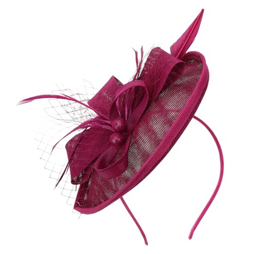 Fascinator Hut Stirnband Mesh Haarband Pillbox Hut Hairhoop Tee Party Headwear Kopfschmuck für Haar Zubehör Rosy Fascinator Hut Stirnband Mesh Haarband Pillbox Hut Hairhoop Tee Party Headwear Kopfschmuck für Haar Zubehör Rosy von SOIMISS