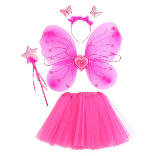 SOIMISS Fee Prinzessin Tutu Kostüm Set Schmetterling Kostüm Set mit Kleid Flügel Zauberstab Und Stirnband für Kinder Halloween Dress Up Party Begünstigt Lieferungen von SOIMISS