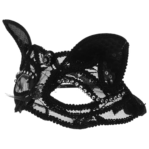 SOIMISS Fuchs Maske Halloween Masken Halloween-maske Halbmaske Maske Karnevalsmaske Party Halbgesichts-fuchsmaske Maskenkostüme Für Frauen Tiermaske Für Party Spitze Black von SOIMISS